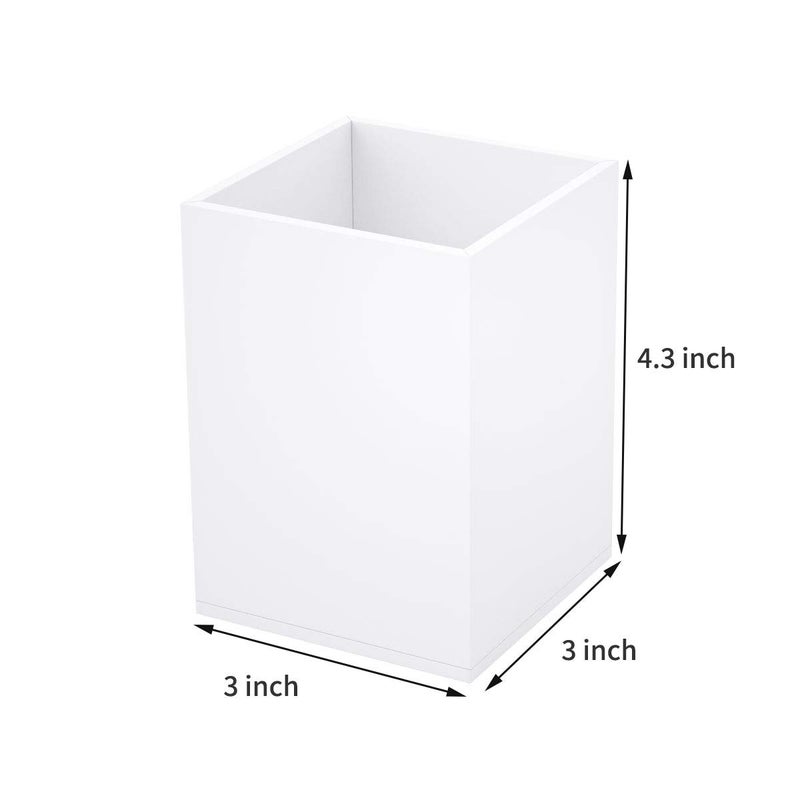 NIUBEE White Acrylic Pen Holder 4 Pack, Desktop Pencil Cup Stationery Organizer for Office Desk Accessory - Image 3